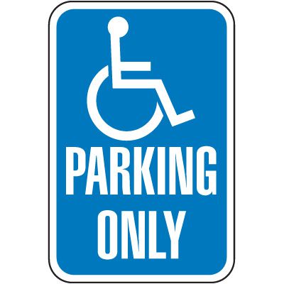 Handicap Parking Only California Sign with Symbol