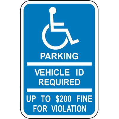 Minnesota Parking Signs - Vehicle ID Required