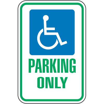 Ohio Parking Sign - Parking Only (Handicap Symbol)