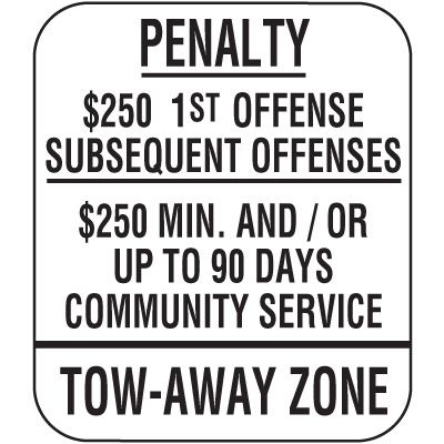 New Jersey Parking Sign - $250 First Offense