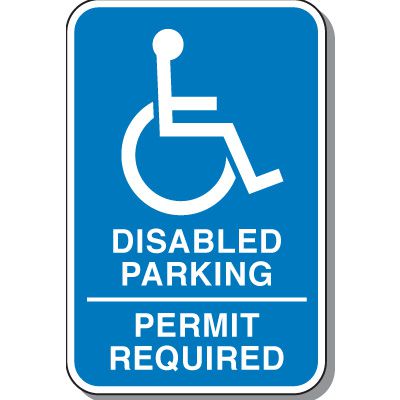 Handicap Parking Sign - Disabled Permit Required