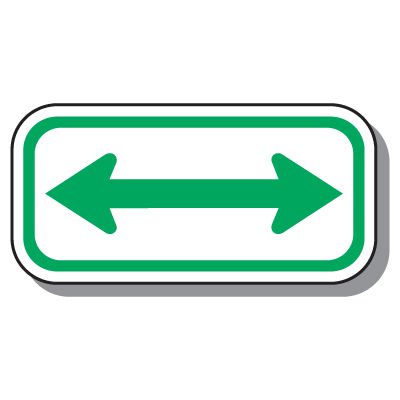Double Arrow Parking Sign - Green on White