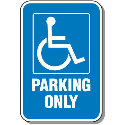 Handicap Parking Only Sign (With Graphic)