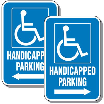 Handicap Parking Directional Sign