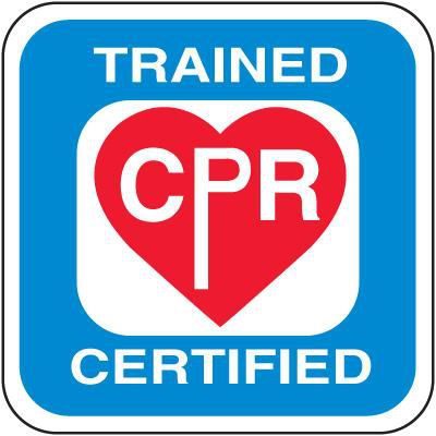 Safety Training Labels - Trained CPR Certified