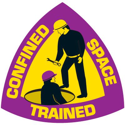 Safety Training Labels - Confined Space Trained