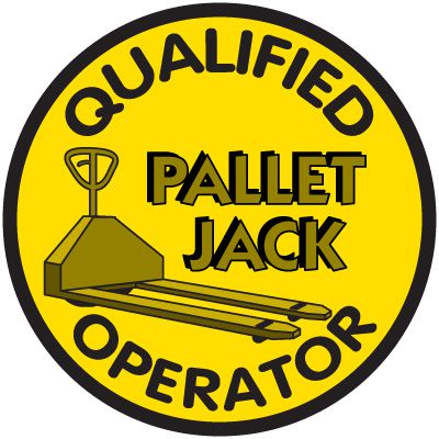 Safety Training Labels - Qualified Operator Pallet Jack