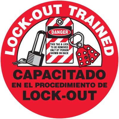 Safety Training Labels - Bilingual - Lockout Trained