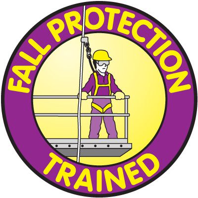 Safety Training Labels - Fall Protection Trained