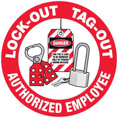 Hard Hat Decals On A Roll - Lock-Out Tag-Out Authorized