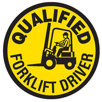 Hard Hat Decals On A Roll - Qualified Forklift Driver
