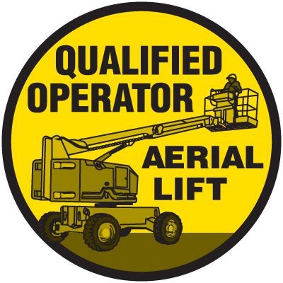 Hard Hat Decals On A Roll - Qualified Aerial Lift
