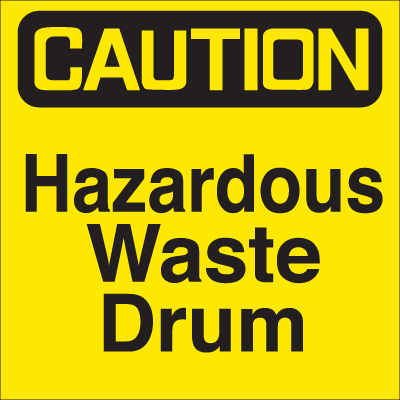 Hazardous Waste Drum - Drum Identification Labels