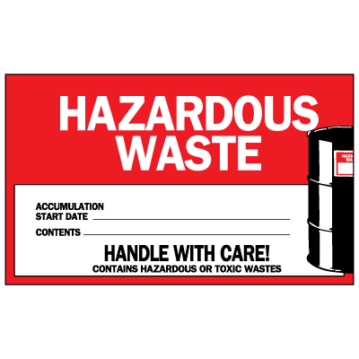 Hazardous Waste Labels - Handle With Care