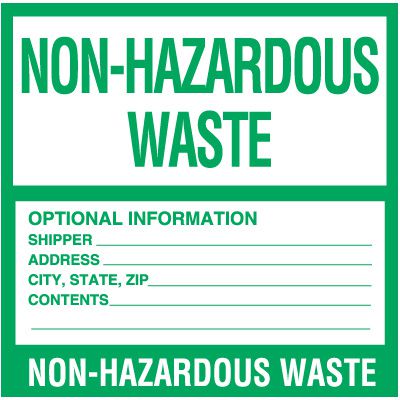 Non-Hazardous Waste Labels