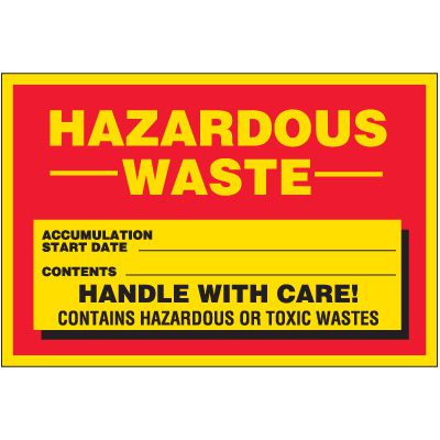 Hazardous Waste Labels - Hazardous Or Toxic Wastes