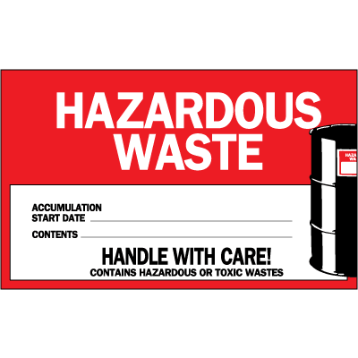 Hazwaste & Drum Labels-On-A-Roll - Hazardous Waste