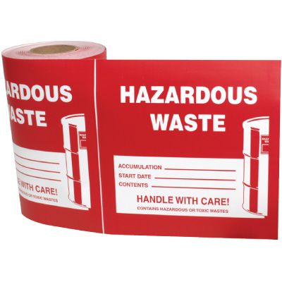 Hazardous Waste Labels-On-A-Roll - Hazardous Waste