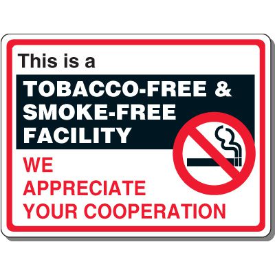 Tobacco & Smoke-Free Facility Sign