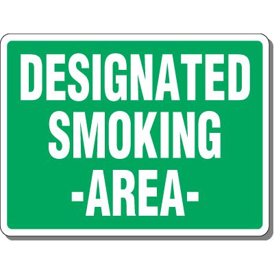 Heavy-Duty Outdoor Smoking Signs - Designated Smoking Area