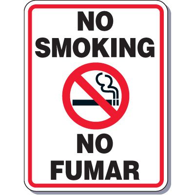 Heavy-Duty Smoking Signs - Bilingual - No Smoking/No Fumar