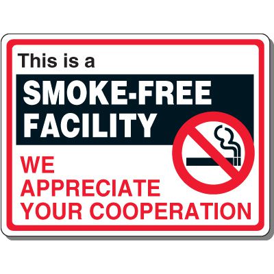 No Smoking Signs - This Is A Smoke-Free Facility