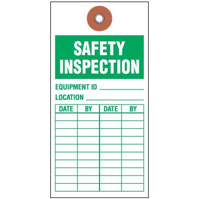 Safety Inspection Tyvek Tag