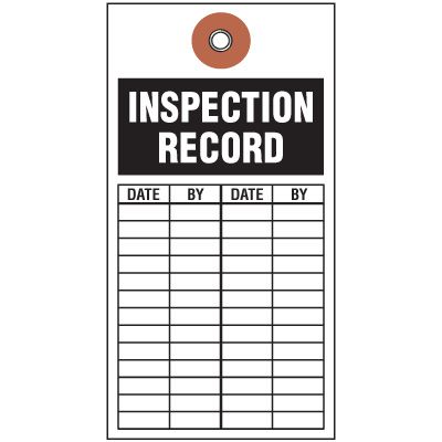 Tyvek Inspection Record Tag