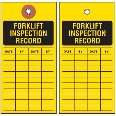 Tyvek Forklift Inspection Tag