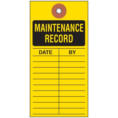 Tyvek Maintenance Record Tags