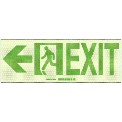 Hi-Intensity Photoluminescent Exit with Left Arrow Sign