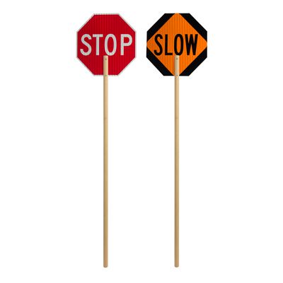 High Intensity Sign Paddles - Stop/Slow