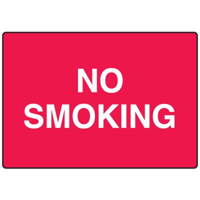No Smoking Fiberglass Sign - White on Red