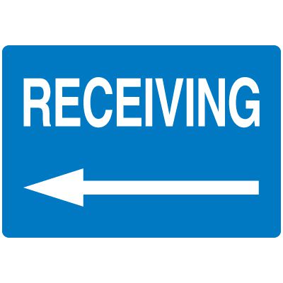 High Visibility Overhead Signs - Receiving With Left Arrow