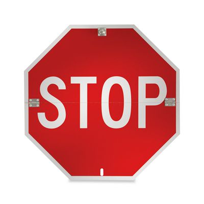 STOP - Official Format Folding Temporary or Part Time STOP Sign