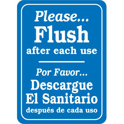 Bilingual Please Flush After Use Signs