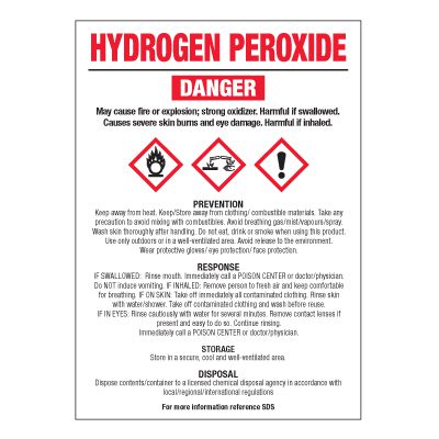 GHS Chemical Labels - Hydrogen Peroxide
