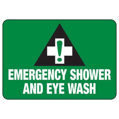 Shower, Eyewash & First Aid Signs - Emergency Shower and eyewash