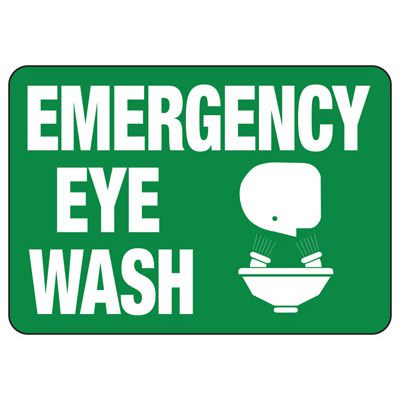 Emergency eyewash Signs (With Graphic)