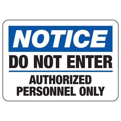 Restricted Access Security Signs