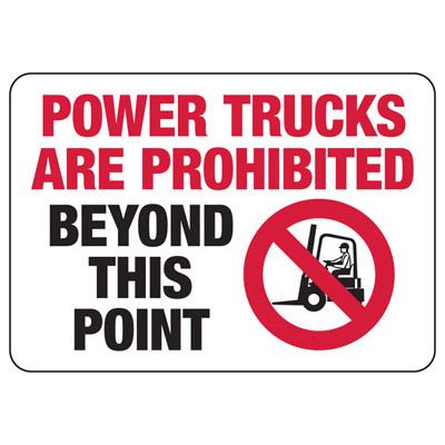 Power Trucks Prohibited Sign