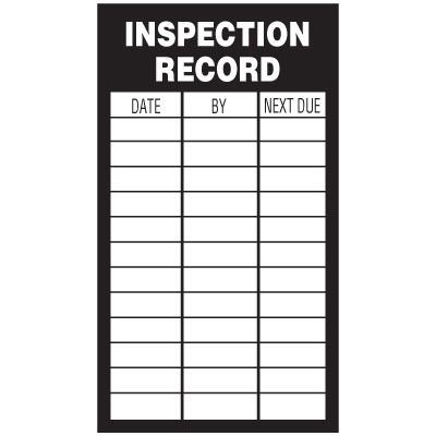 Inspection Record Labels - Inspection Record