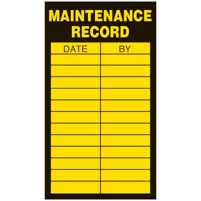 Inspection Record Labels - Maintenance Record