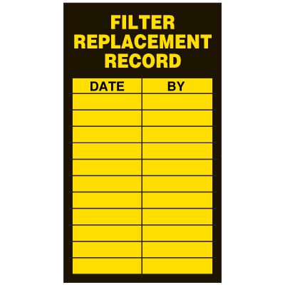 Inspection Record Labels - Filter Replacement Record