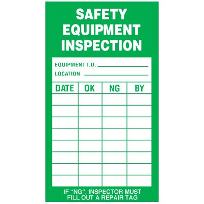 Inspection Record Labels - Safety Equipment Inspection