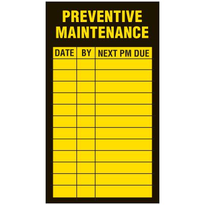 Inspection Record Labels - Preventive Maintenance