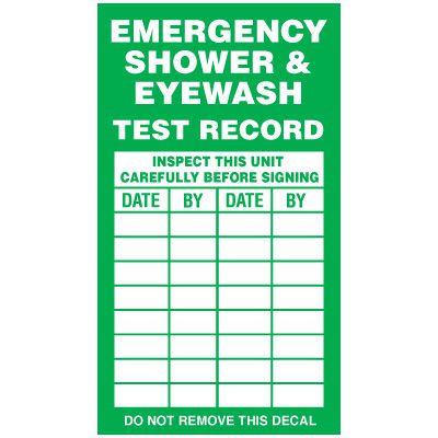 Inspection Record Labels - Emergency Shower