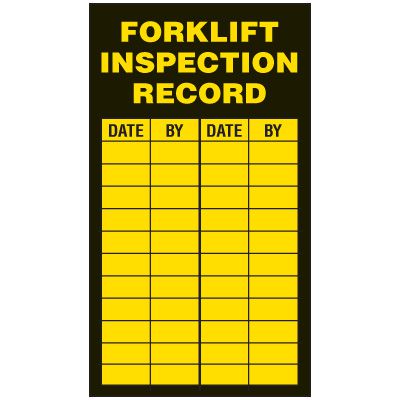 Inspection Record Labels - Forklift Inspection Record