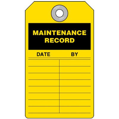 Maintenance Record Inspection Tag