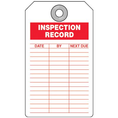 Inspection Record Red Tag